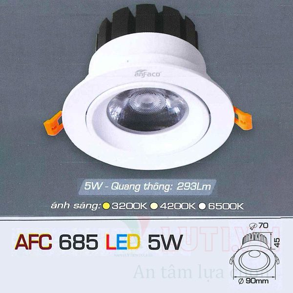 Đèn led âm trần AFC-685-5W
