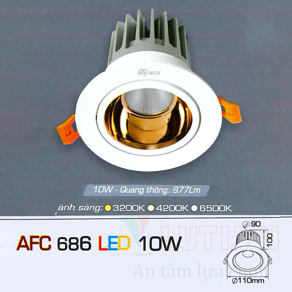 Đèn led âm trần AFC-686-10W