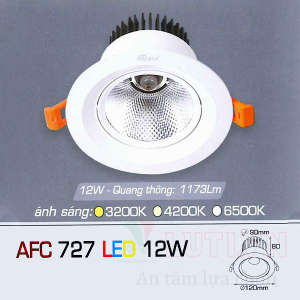 Đèn led âm trần AFC-727-12W