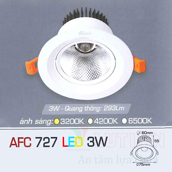 Đèn led âm trần AFC-727-3W