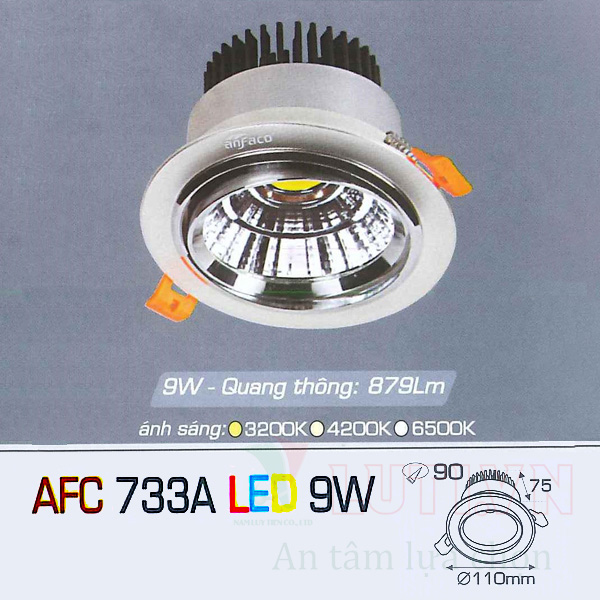 Đèn led âm trần AFC-733A-9W