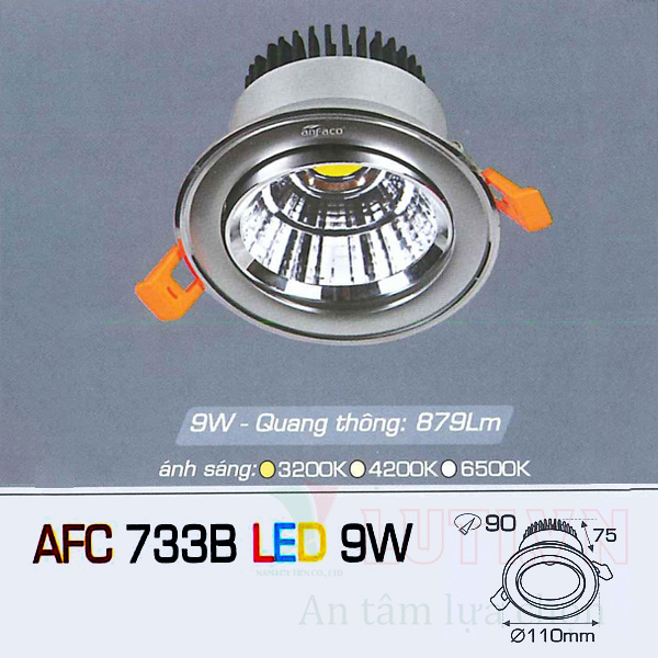 Đèn led âm trần AFC-733B-9W