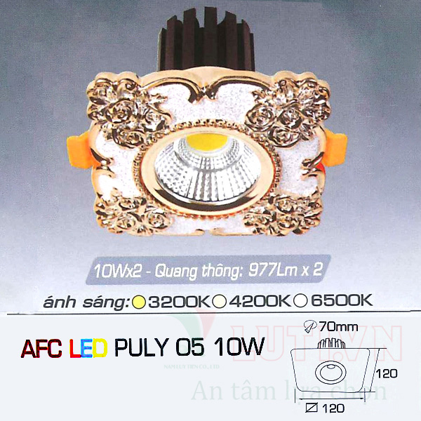 Đèn led âm trần AFC-PULY-05-10W